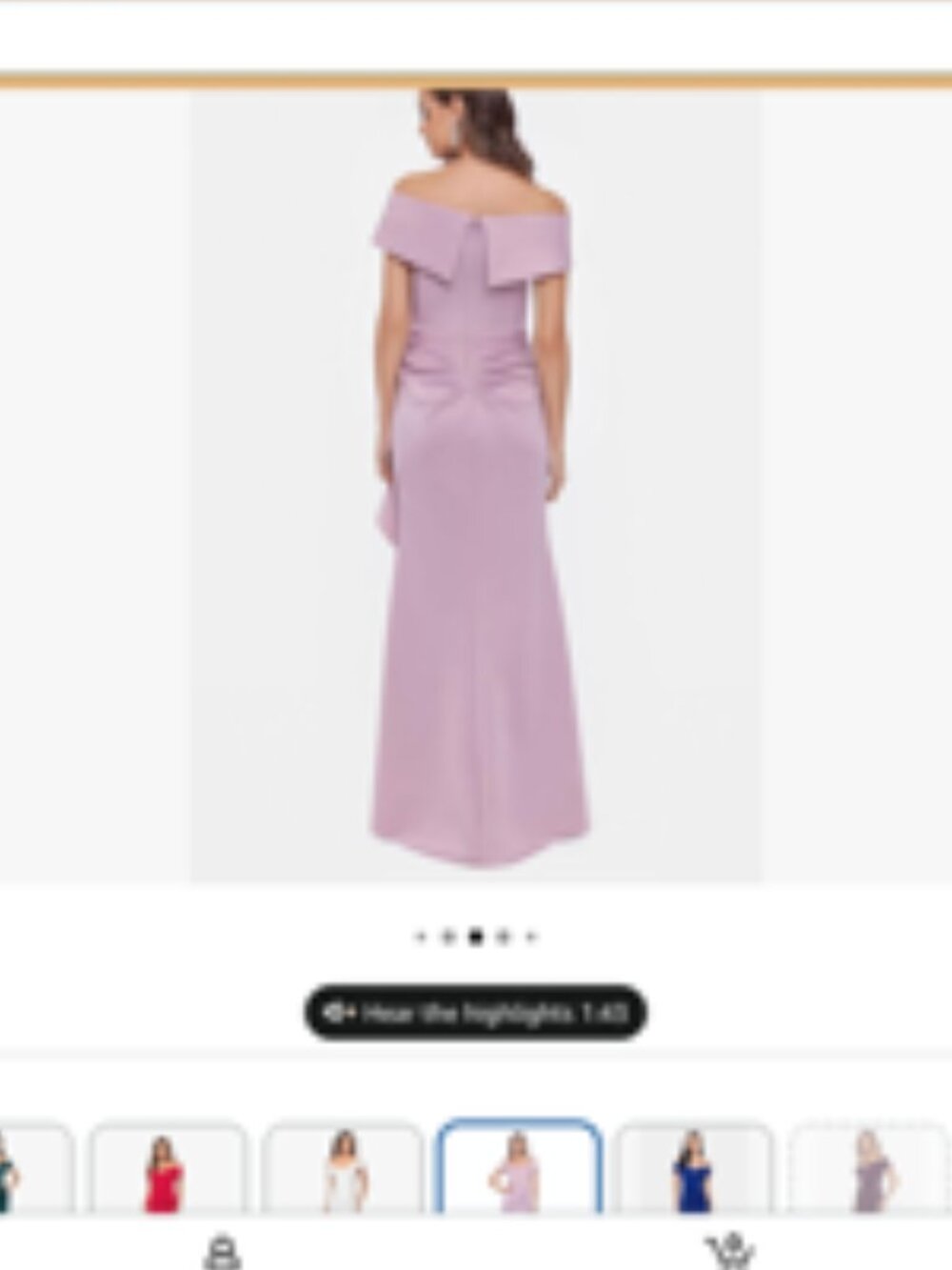XSCAPE Women's Long Off the shoulder sweetheart neckline gown - Size 10 - Blush - Picture 2 of 2